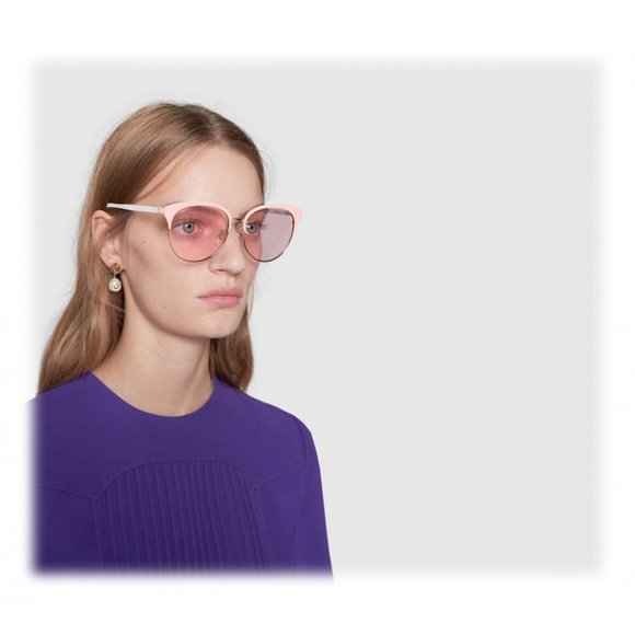 Gucci Specialized Fit Round-frame Metal Sunglasses NEW WITH GUCCI HARD CASE